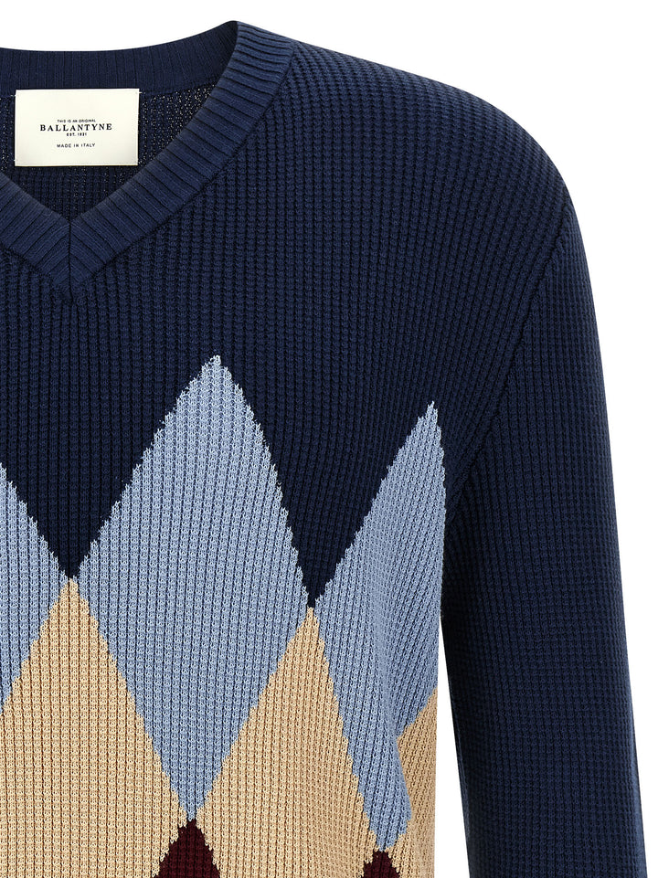 Ballantyne Argyle Pattern Sweater Sweaters and Cardigans - Blue | 8825300ccde300b53c5492afcd6ad9db0a075a4c