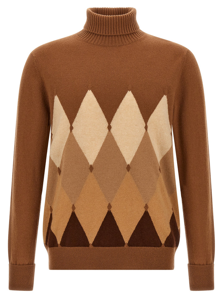 Ballantyne Argyle Turtleneck Sweaters and Cardigans - Brown | 80881a739b34ea568155b70014a047a1d627841a