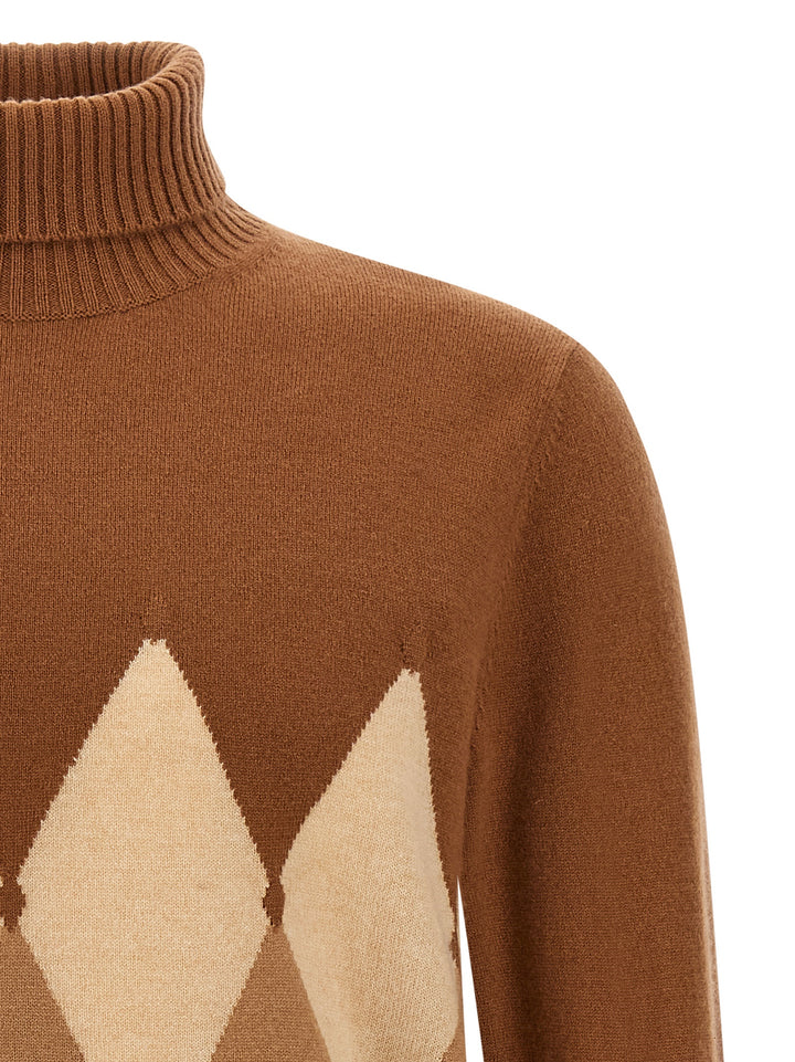 Ballantyne Argyle Turtleneck Sweaters and Cardigans - Brown | 78aa10faf1d98f85bc064606a5aead5af7dab946