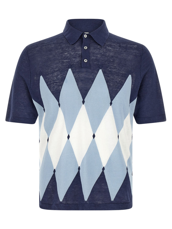 Ballantyne Argyle Polo - Blue | afd344cc38d65177c0da16ae781cda83fe29a081