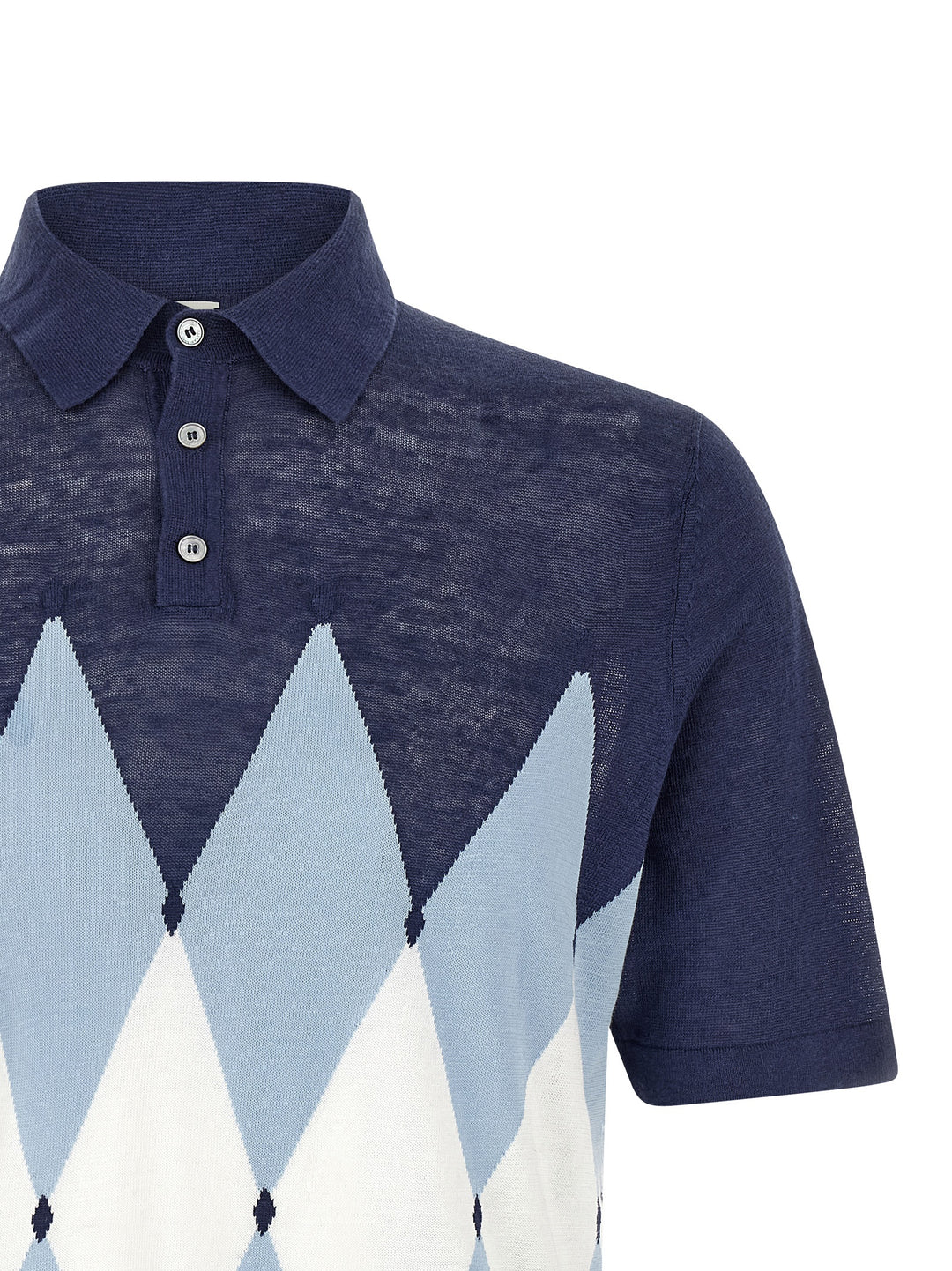 Ballantyne Argyle Polo - Blue | 77f3e180f27507a3f8eeaad83d249c5a88069f15
