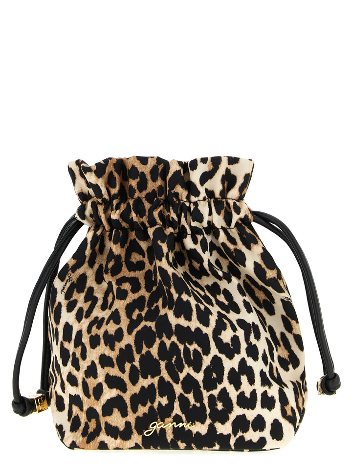 Ganni Animalier Pouch Clutch - Brown | 5d4a1218aa367eda7b087b89b055fcdb99241de4