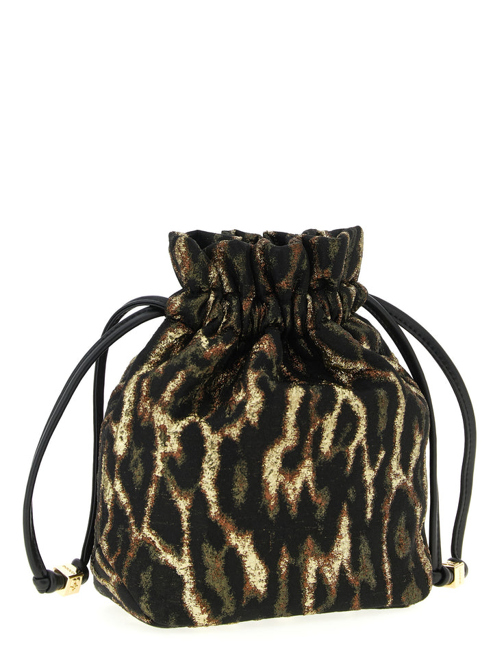 Ganni Metallic Bou Bucket Clutch - Brown | acd035503461628ffcf75c2972df8b3df8cbb402