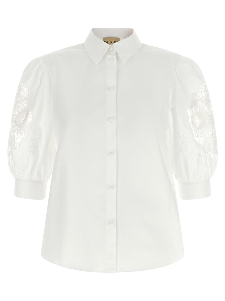 Valentino Garavani Valentino Garavani Macramé Insert Shirt Shirt and Blouse - White | bcedf0c1941d0c34345886e9e66d673f6253b912