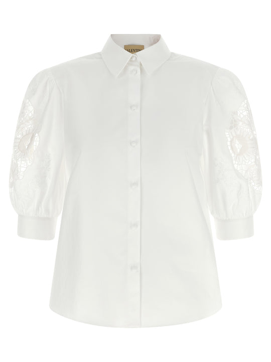 Valentino Garavani Macramé Insert Shirt Shirt And Blouse White
