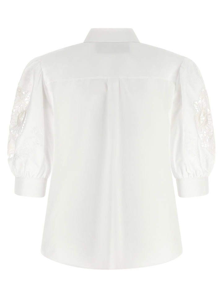 Valentino Garavani Valentino Garavani Macramé Insert Shirt Shirt and Blouse - White | b7282e2d54569b8cbbd5db5ed7dc64304cfa04d9