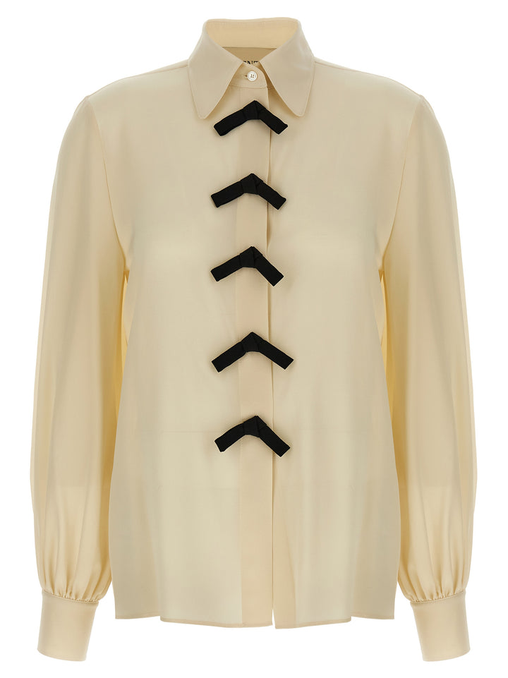 Valentino Garavani Valentino Garavani Bow Shirt Shirt and Blouse - Beige | b766063415fdade480b0aaec7d71a1bb49c9f426