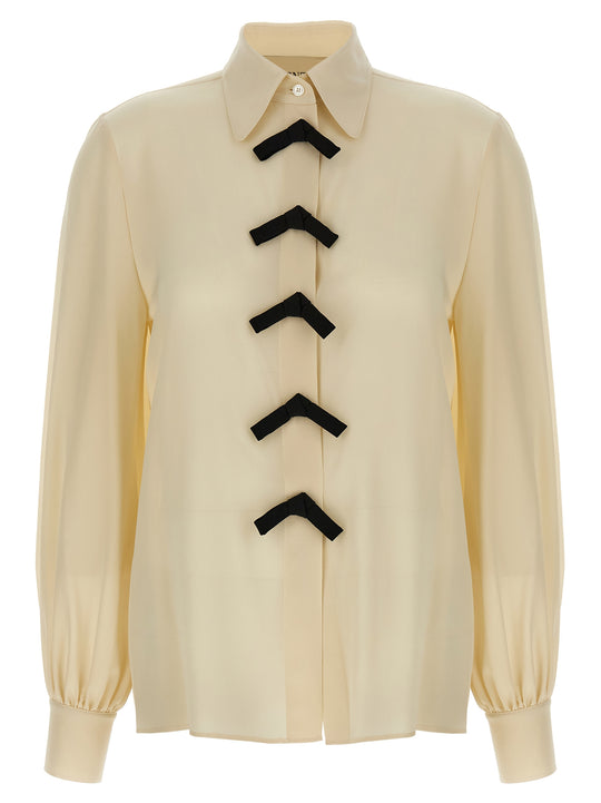 Valentino Garavani Bow Shirt Shirt And Blouse Beige