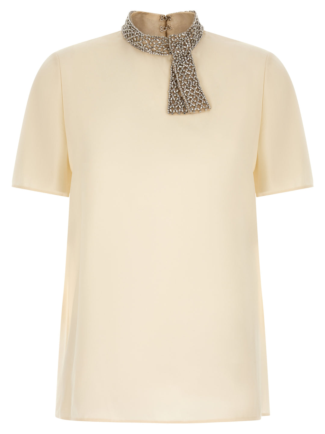 Valentino Garavani Valentino Garavani Jewel Collar Top Tops - White | 92d1e24be1f99ce69e871152cacaa38bf3db18f5