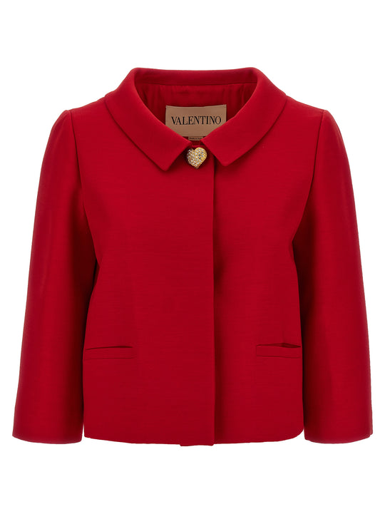 Blazer Valentino Garavani Crepe Couture Blazers Red