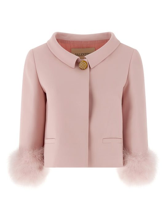 Feather Blazer Blazers Pink