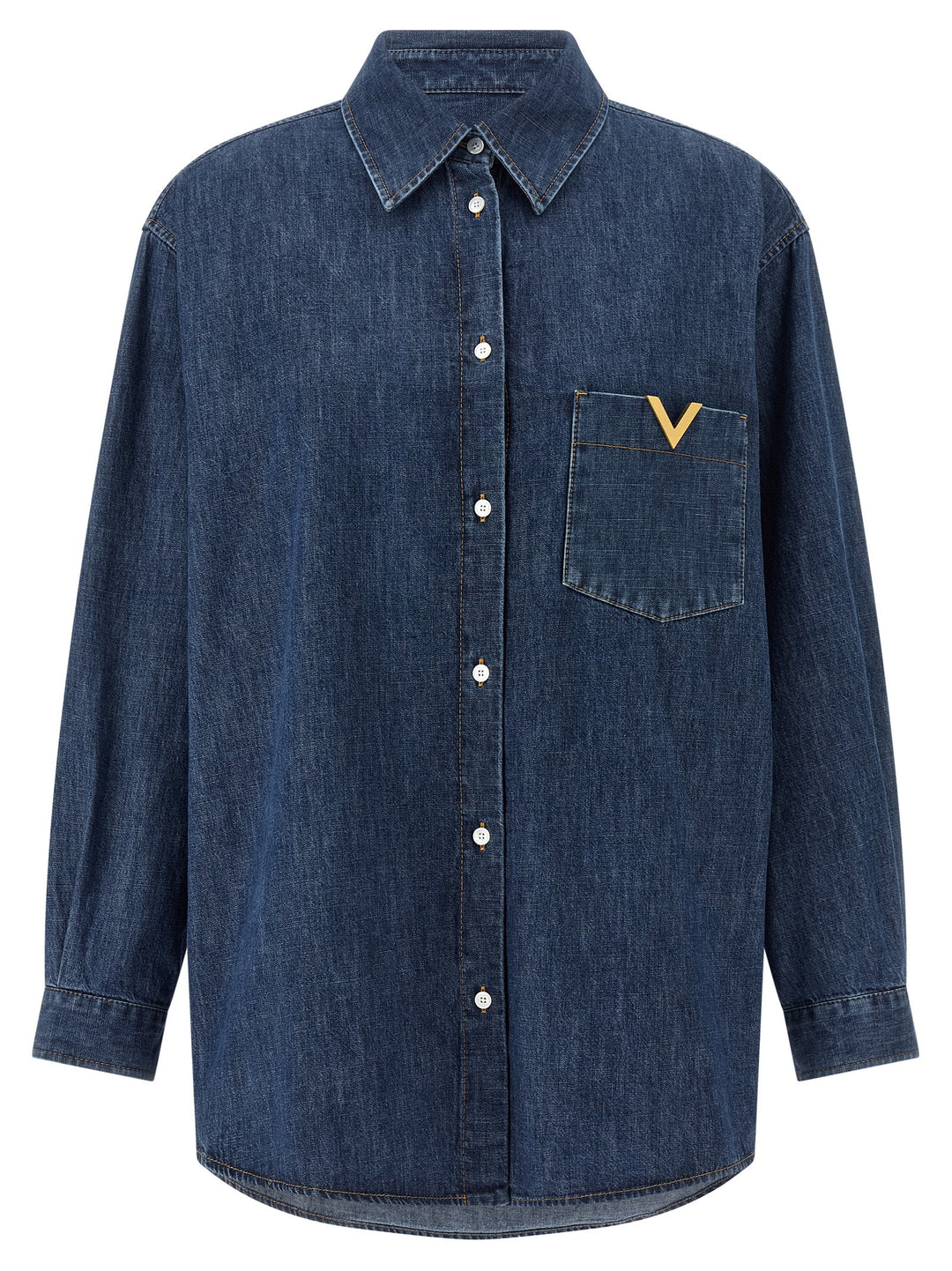 Valentino Garavani Valentino Garavani Vgold Shirt Shirt and Blouse - Blue | 3b362163997e90fed5cc34686d9c4e1292d46bce