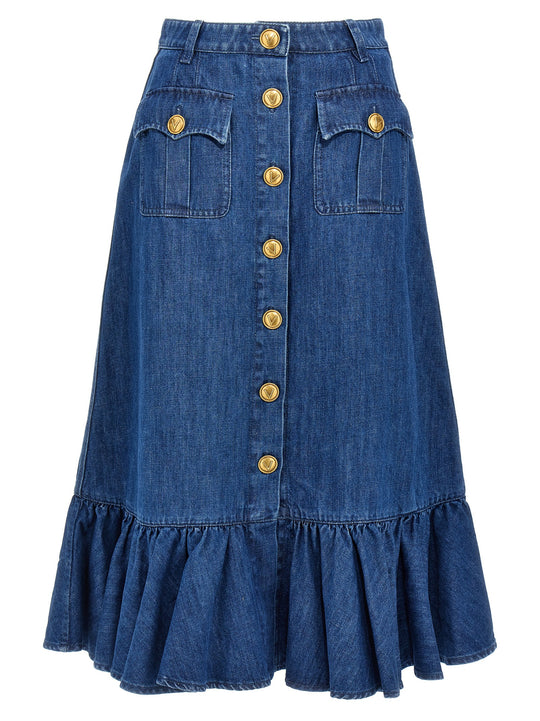 Valentino Garavani Denim Skirt Skirts Blue