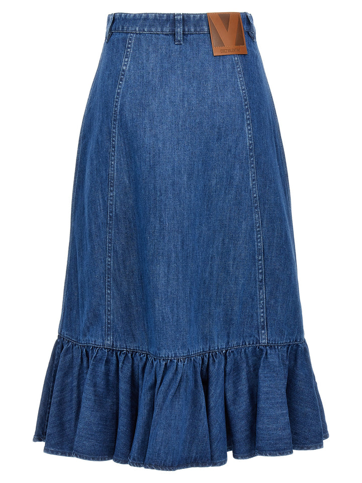Valentino Garavani Valentino Garavani Denim Skirt Skirts - Blue | 3ca5548bd685f43fd89dcbcf3e53e26acf4eecc7