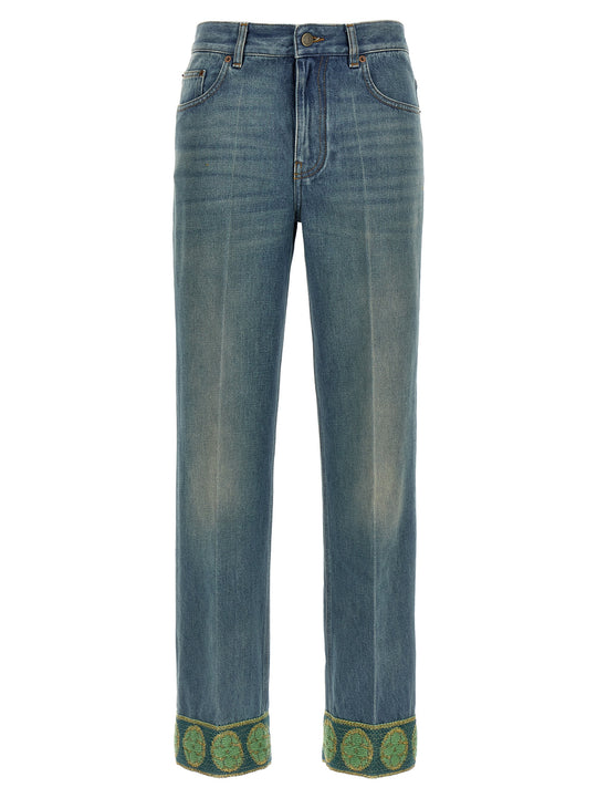 Valentino Garavani Jacquard Jeans Blue