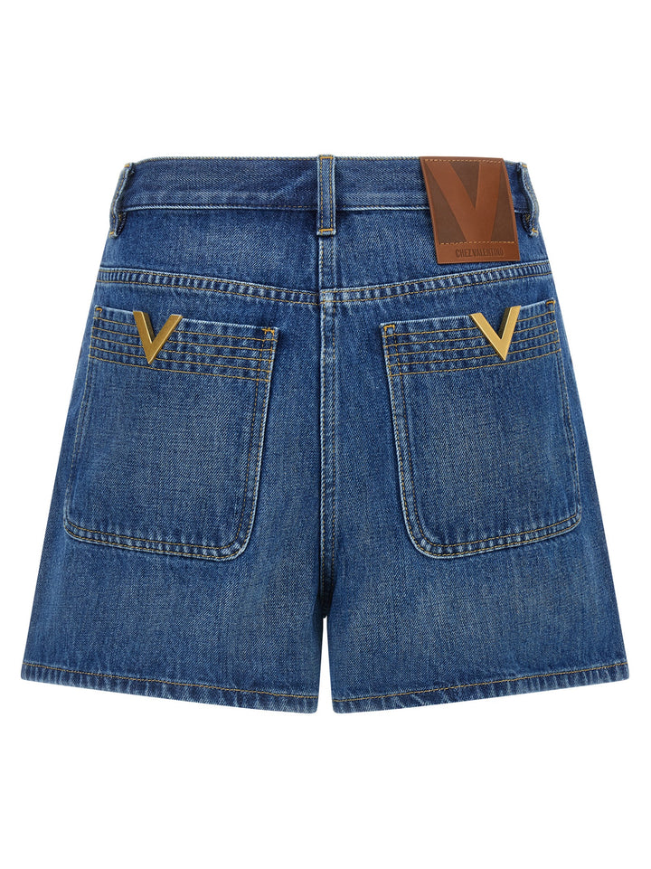 Valentino Garavani Valentino Garavani Vgold Shorts Bermuda and Short - Blue | 9557072099eb211b47921876400924b397887256