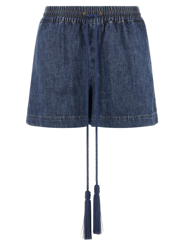 Valentino Garavani Valentino Garavani Vgold Shorts Bermuda and Short - Blue | 6824533df1edf8d72b2c0b6bd9ab502af91818c9