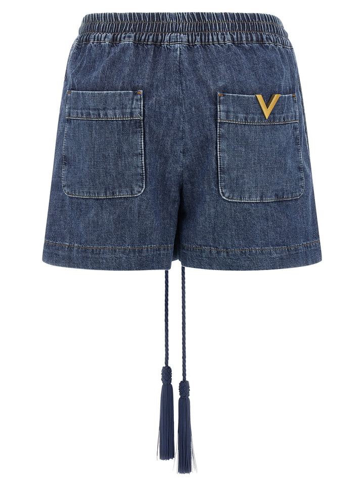 Valentino Garavani Valentino Garavani Vgold Shorts Bermuda and Short - Blue | cb192d76a36388e140647bad0270ae4b100e04a6