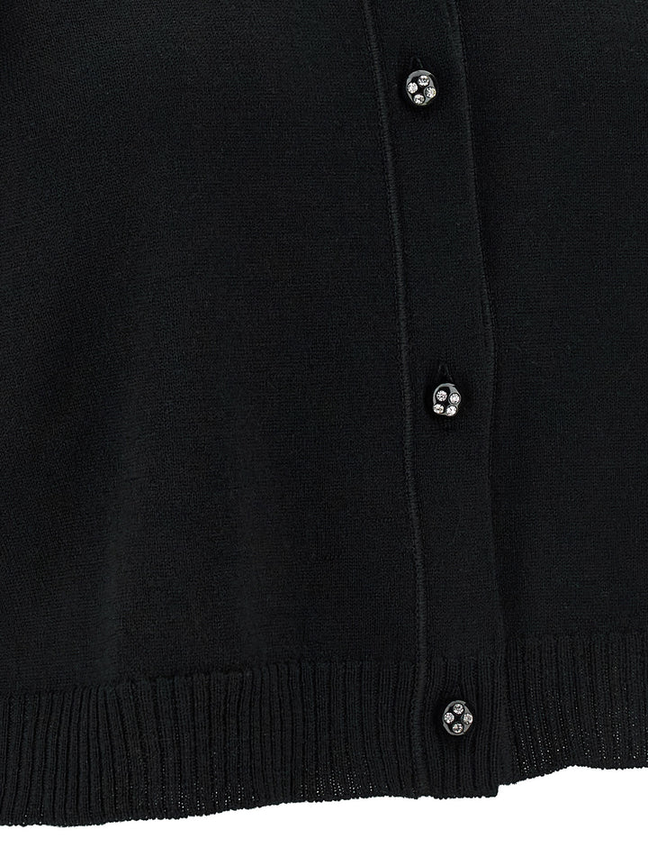 Valentino Garavani Valentino Garavani Feathered Knit Cardigan Sweaters and Cardigans - Black | 197b69f11d33c82a113e126edbe256d17cda9884