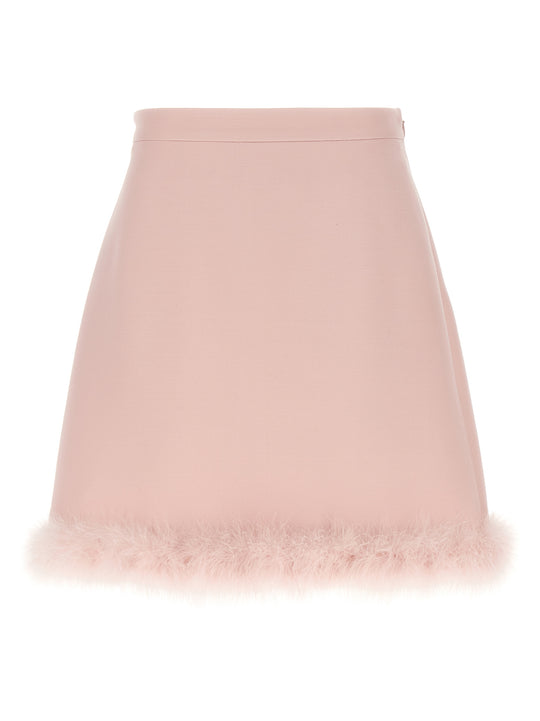 Valentino Garavani Feathers Skirt Skirts Pink