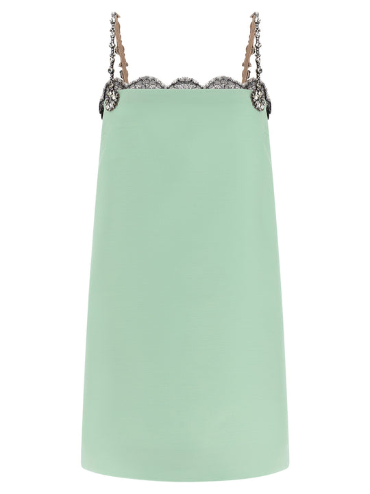 Valentino Garavani Crystal Embroidery Dress Dresses Green