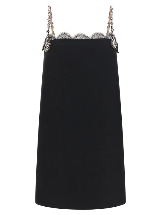 Valentino Garavani Crystal Embroidery Dress Dresses Black