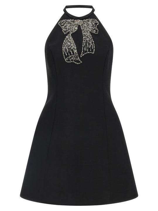Valentino Garavani Dress With Front Embroidery Dresses Black