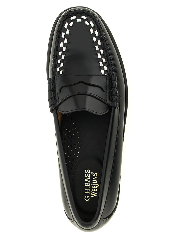 G.H. Bass Weejuns Larson Weave Loafers - White/Black | 0c3a2ae8799c23af32de8e672d16e9267321f471