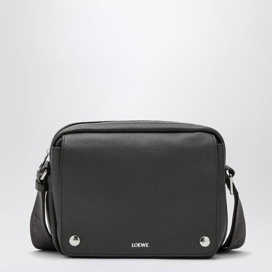 Dark Grey Leather Crossbody Bag