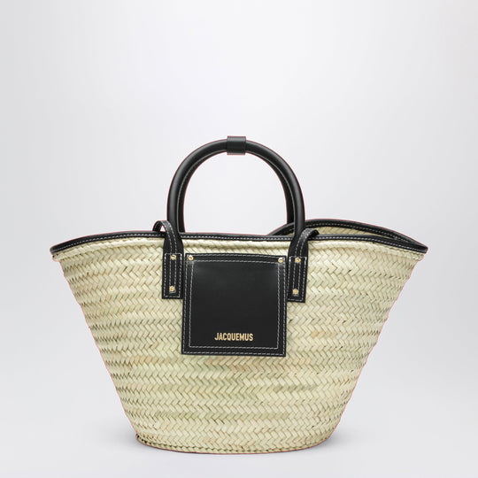 Le Panier Soli Black Raffia Handbag