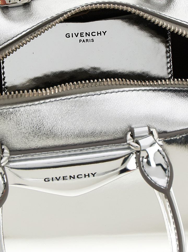 Givenchy Antigona East-West Hand Bags - Silver | 772296403ae56b16e0cb3bfe07cad44572fb6110