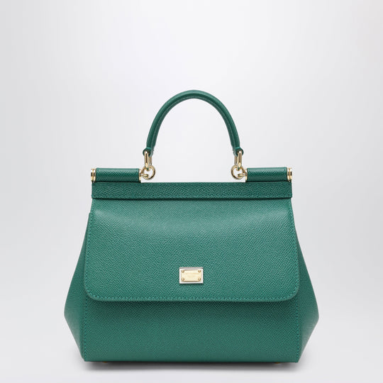 Medium Sicily Top-Handle Bag In Emerald Green