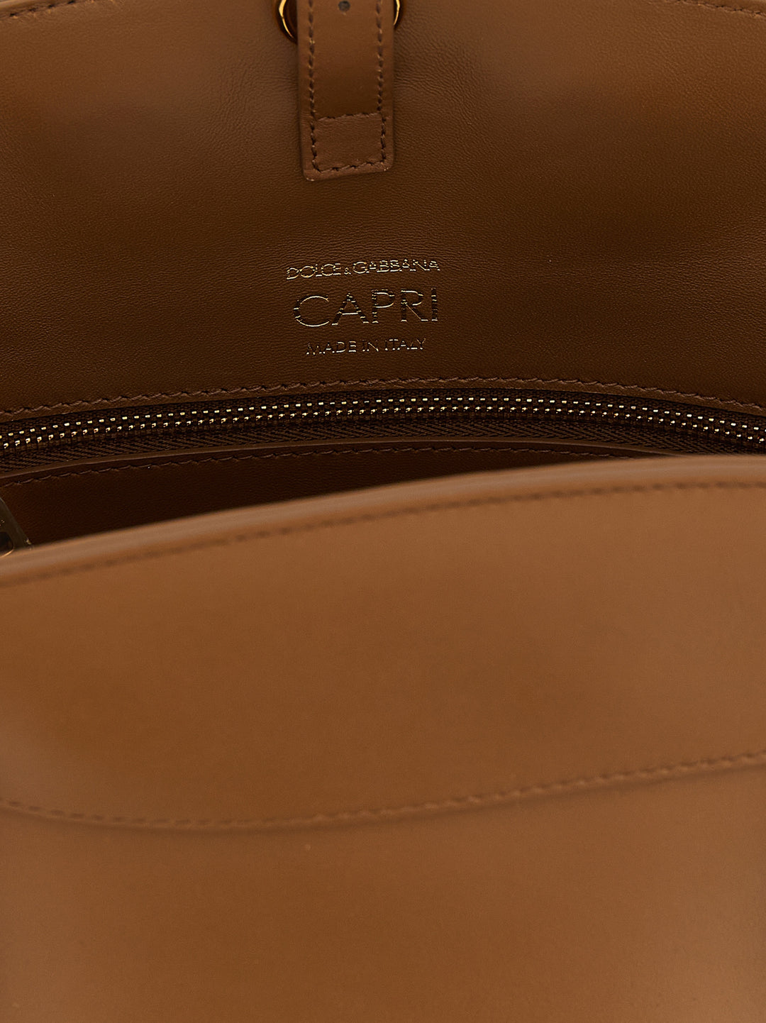 Dolce & Gabbana Capri Shoulder Bags - Brown | 4b542750ea937aff0396c58d18b26ff980d73ed9