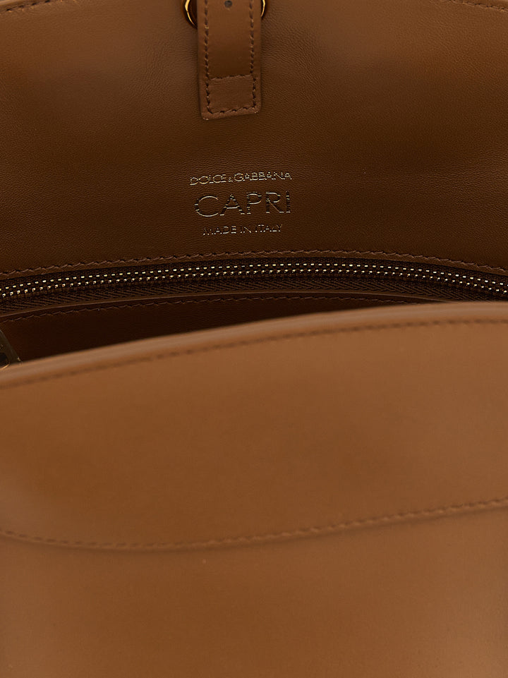Dolce & Gabbana Capri Shoulder Bags - Brown | 4b542750ea937aff0396c58d18b26ff980d73ed9