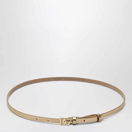 Happy Garden Laminated Calf Leather Belt In Gold