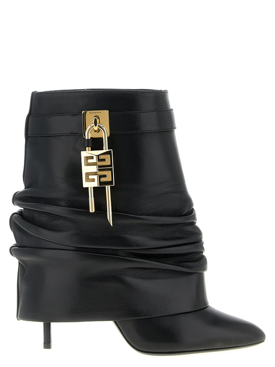 Shark Lock Stiletto Boots And Ankle Boots Black
