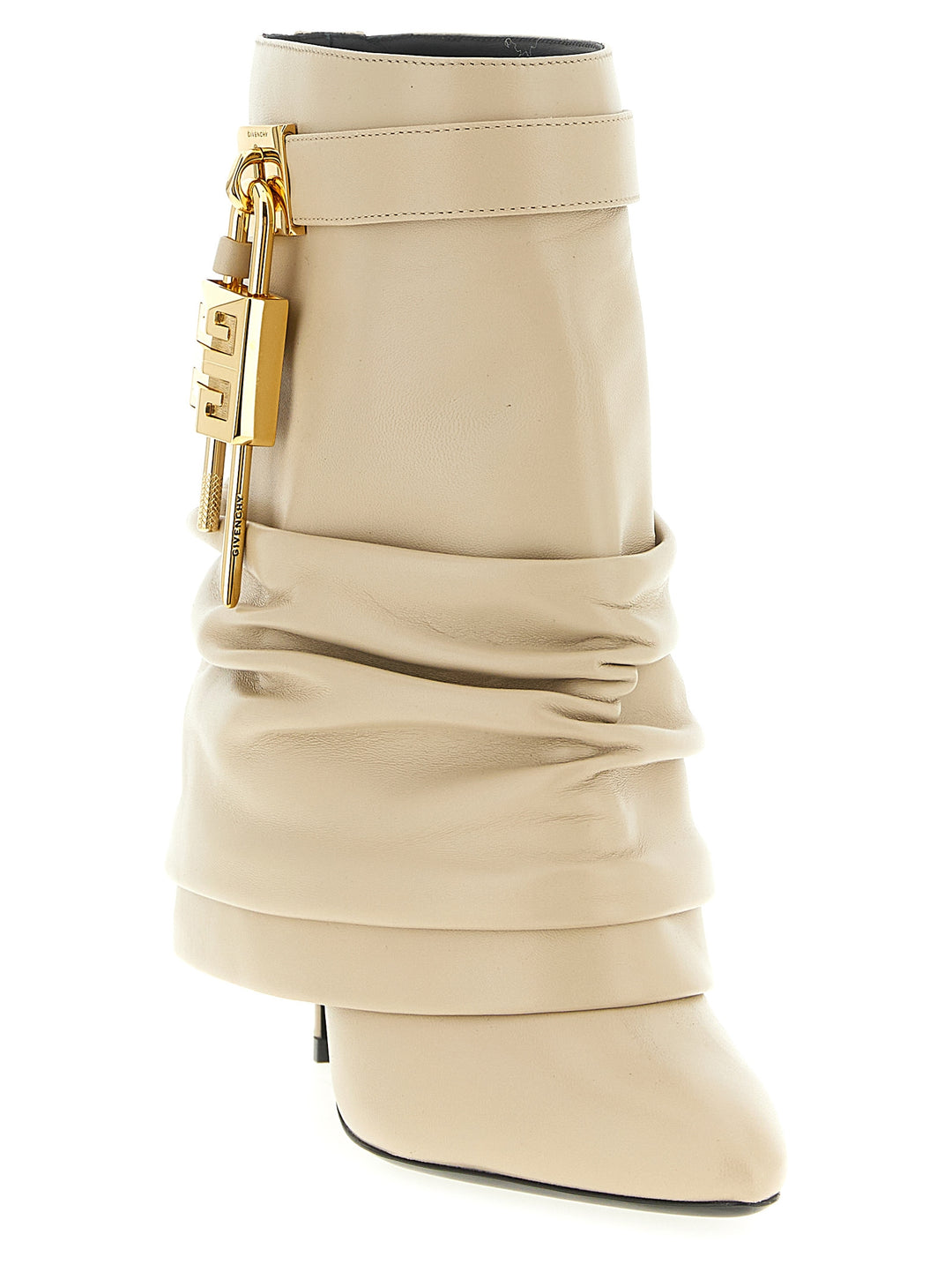 Givenchy Shark Lock Stiletto Boots and Ankle Boots - Beige | bcbad84b87e345f4053bab5ef1bb399c4d0c03e4