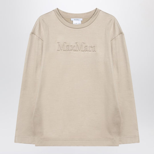 Beige Sweatshirt In Silk Blend