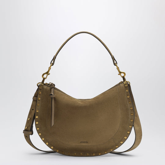 Oskan Soft Zipped Bag In Taupe Suede
