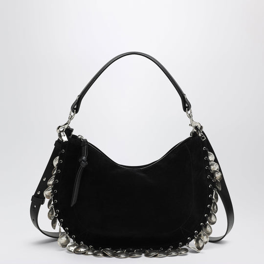 Oskan Soft Zipped Bag In Black Suede With Medals