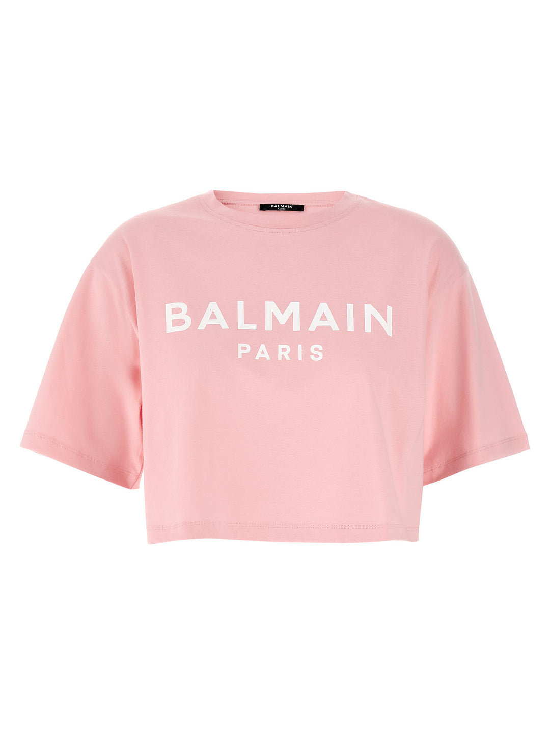 Balmain Logo Crop T-shirt - Pink | a413a2543fd857fd185e3797908deb8c865eeb8f