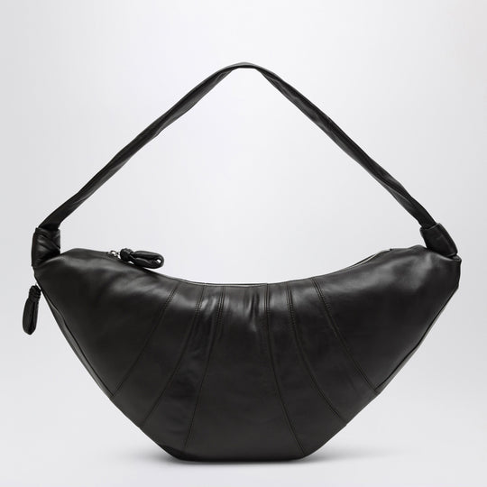 Large Croissant Dark Chocolate Lambskin Bag