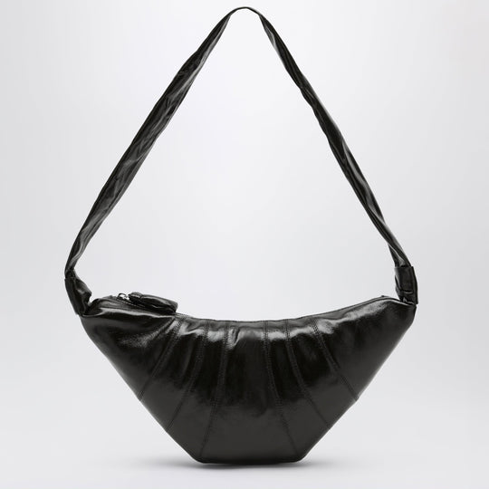 Medium Croissant Bag In Dark Green Coated Cotton