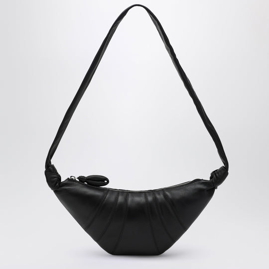 Small Croissant Bag In Black Leather
