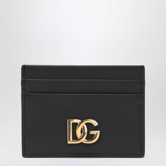 Black Leather Card Holder With Dg Logo