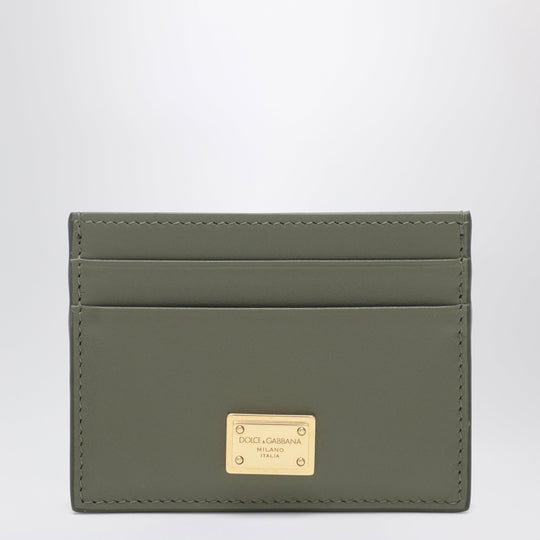 Military Green Plongé Leather Card Holder
