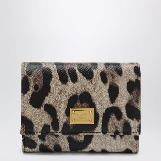 Dauphine Calfskin Wallet With Leopard Print