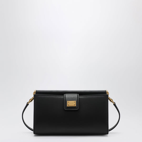 Plongé Calfskin Leather Phone Bag In Black