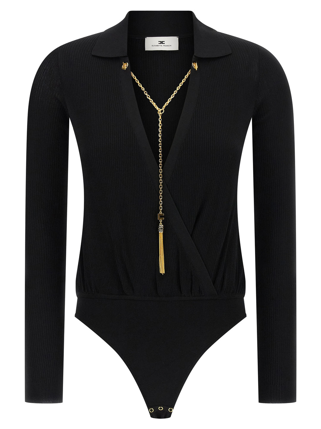 Elisabetta Franchi Chain Body Tops - Black | 75ad345f0ede197f9289a40231f91f6b7c4f713f