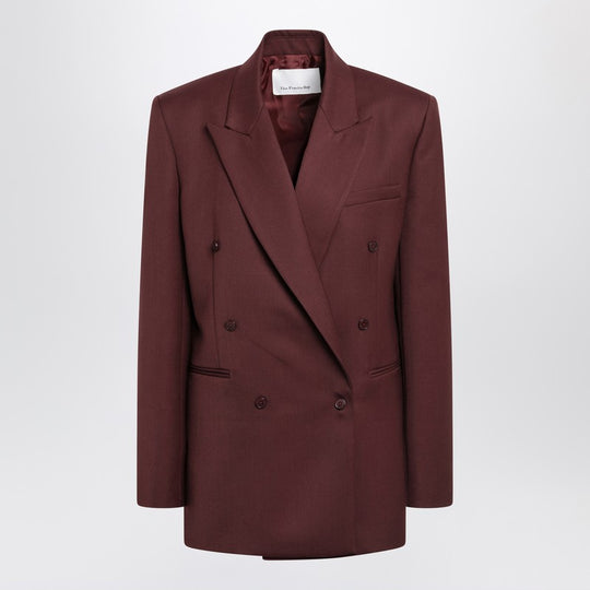 Monterey Burgundy Structured Wool-Blend Jacket